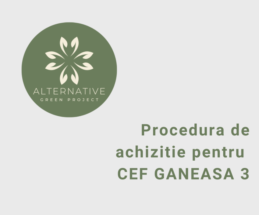Procedura de achizitie CEF GANEASA 3 (ALTERNATIVE GREEN PROJECT)